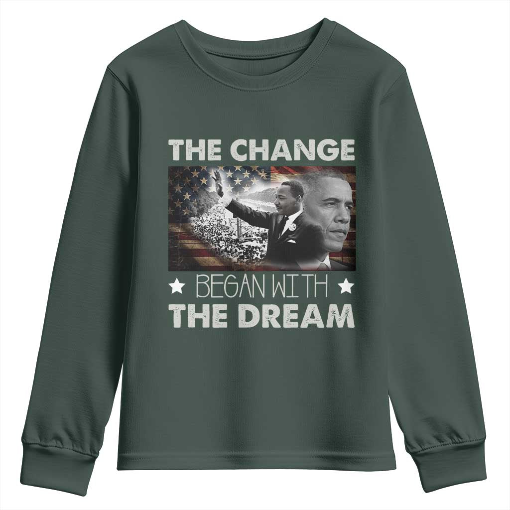 MLK Obama Youth Sweatshirt The Change Began With The Dream TS09
