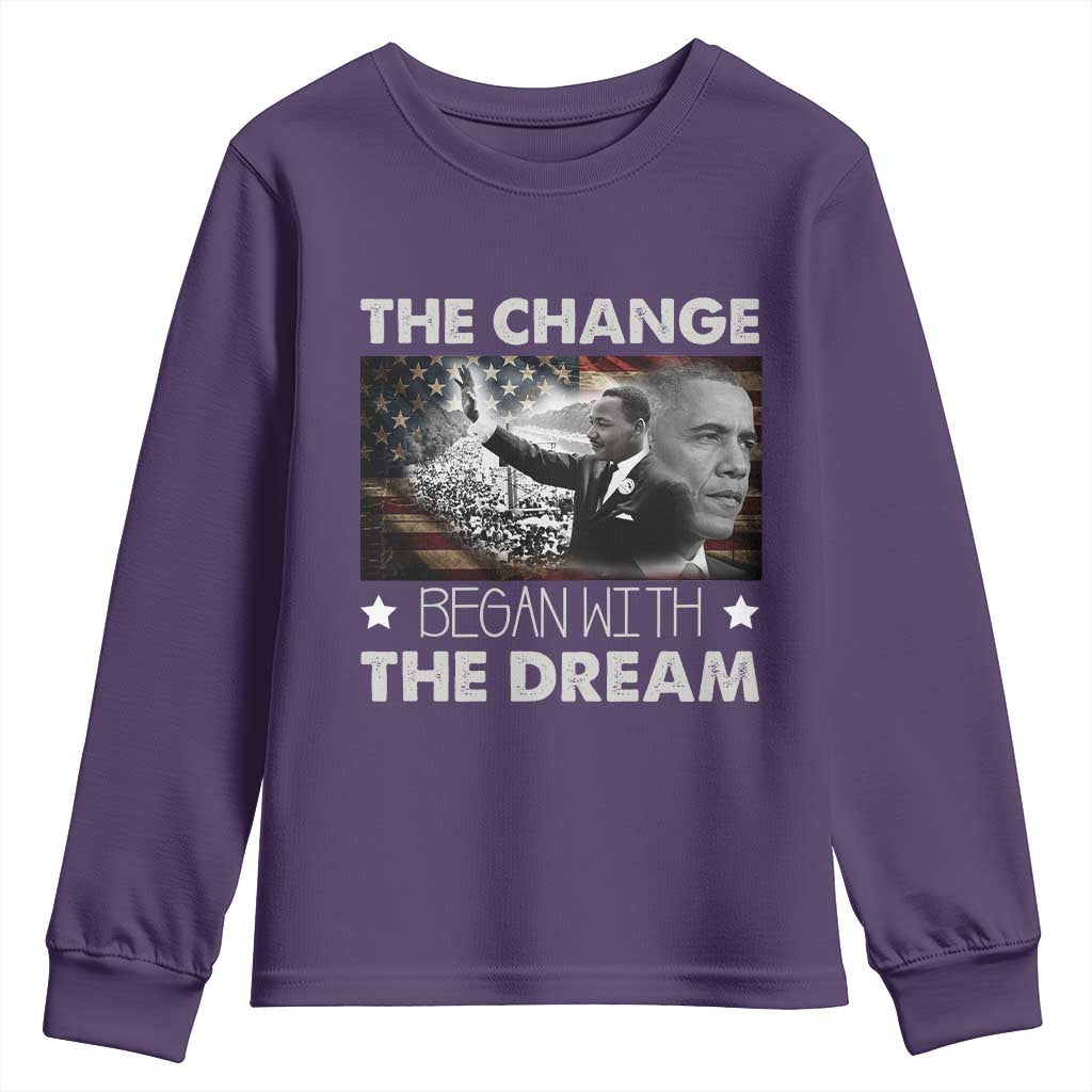 MLK Obama Youth Sweatshirt The Change Began With The Dream TS09
