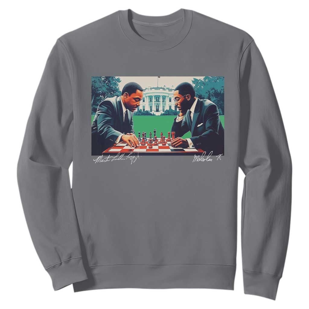 Malcolm X Martin Luther King Jr Sweatshirt Playing Chess White House Black History TS09