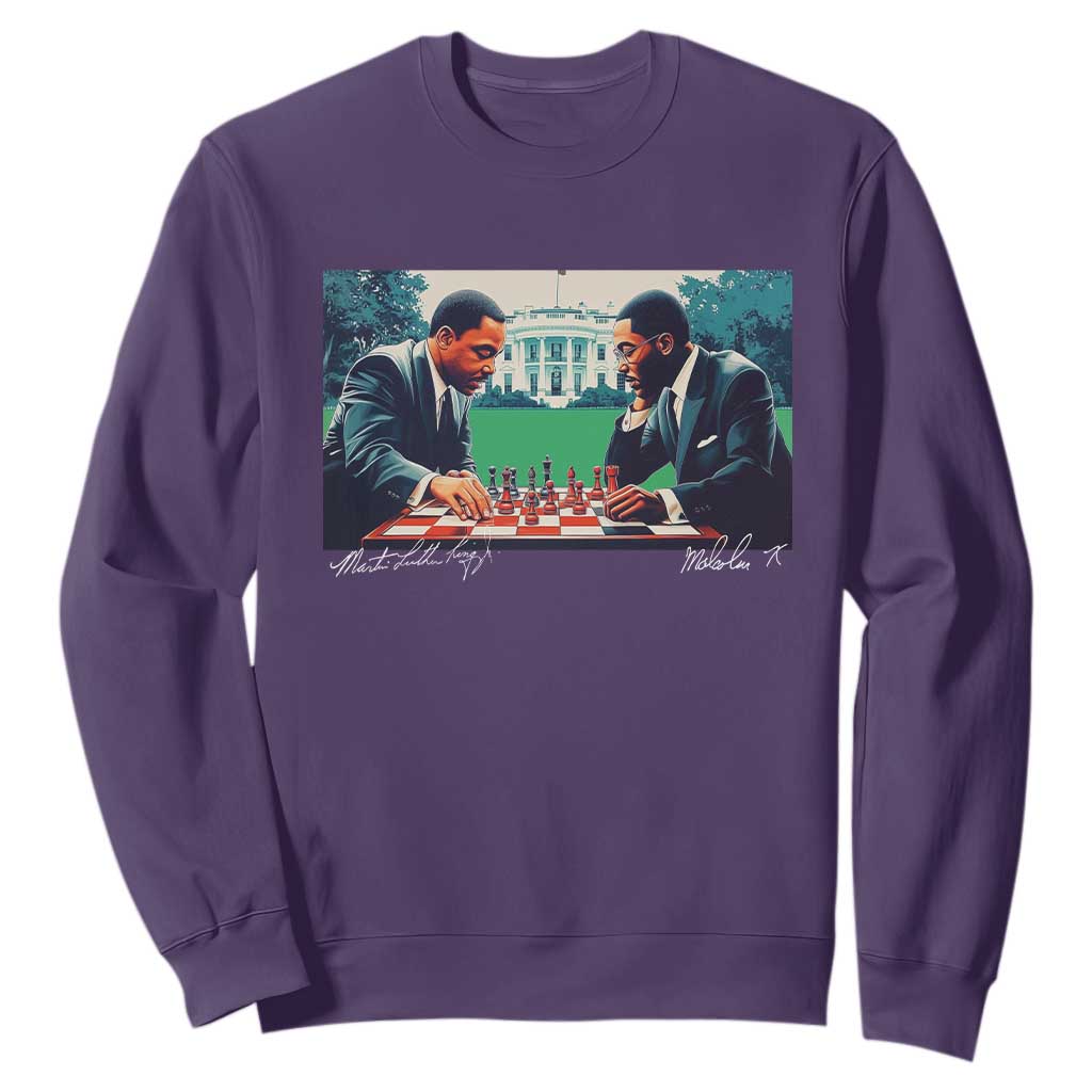 Malcolm X Martin Luther King Jr Sweatshirt Playing Chess White House Black History TS09