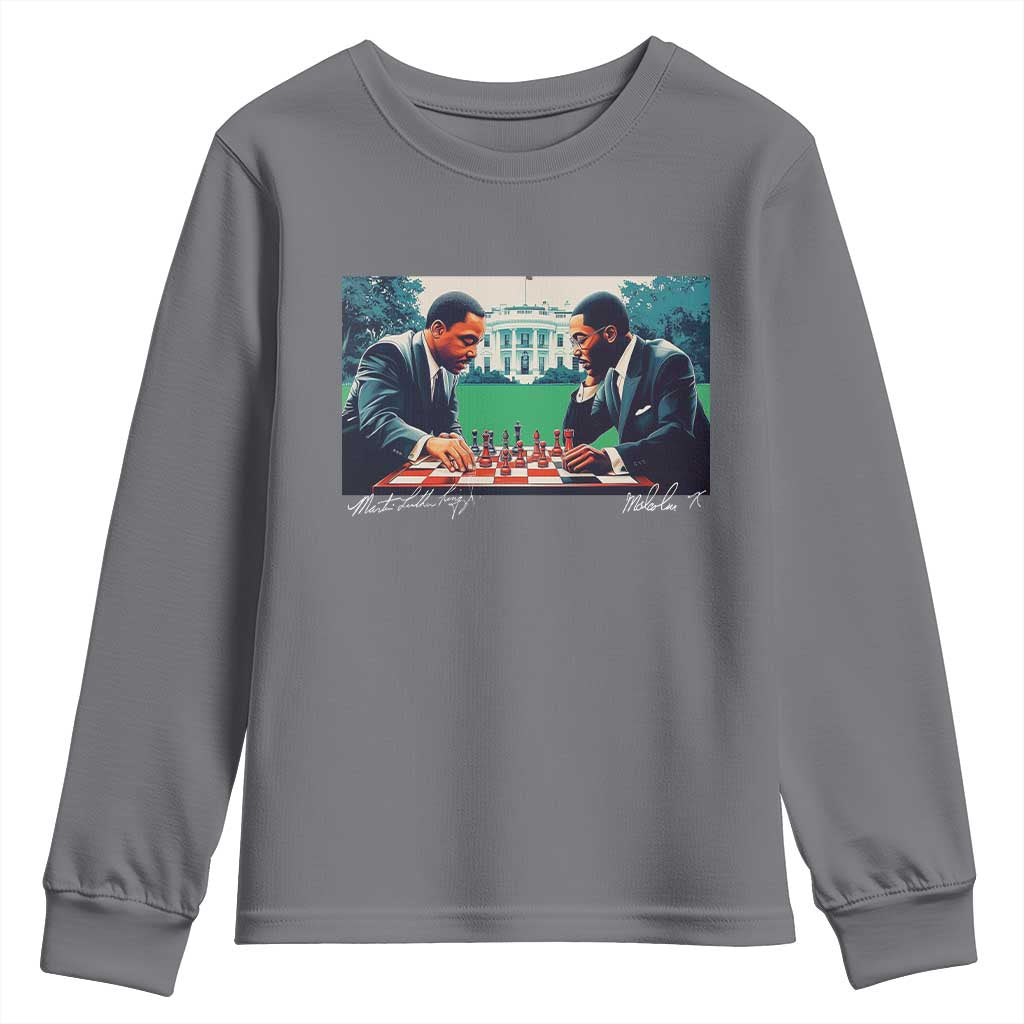 Malcolm X Martin Luther King Jr Youth Sweatshirt Playing Chess White House Black History TS09