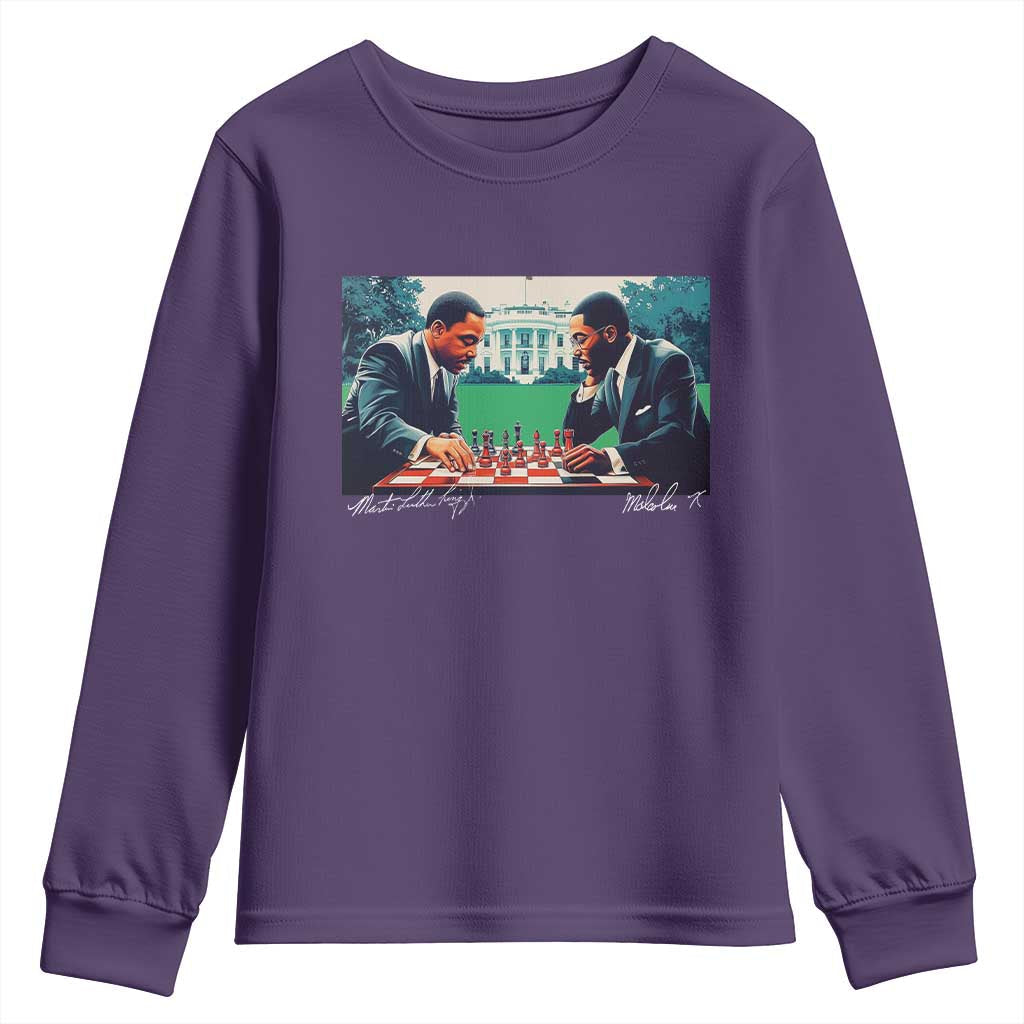 Malcolm X Martin Luther King Jr Youth Sweatshirt Playing Chess White House Black History TS09