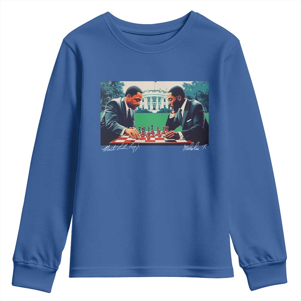 Malcolm X Martin Luther King Jr Youth Sweatshirt Playing Chess White House Black History TS09