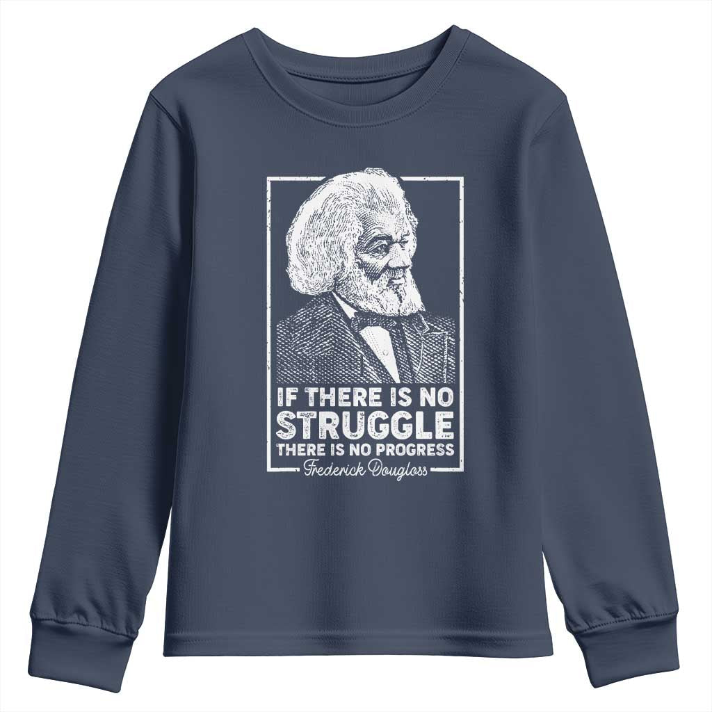 Frederick Douglass Youth Sweatshirt If There Is No Struggle There Is No Progress Black Civil Rights BHM TS09