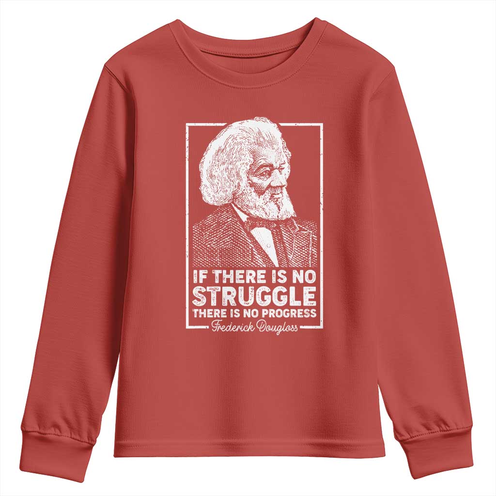 Frederick Douglass Youth Sweatshirt If There Is No Struggle There Is No Progress Black Civil Rights BHM TS09