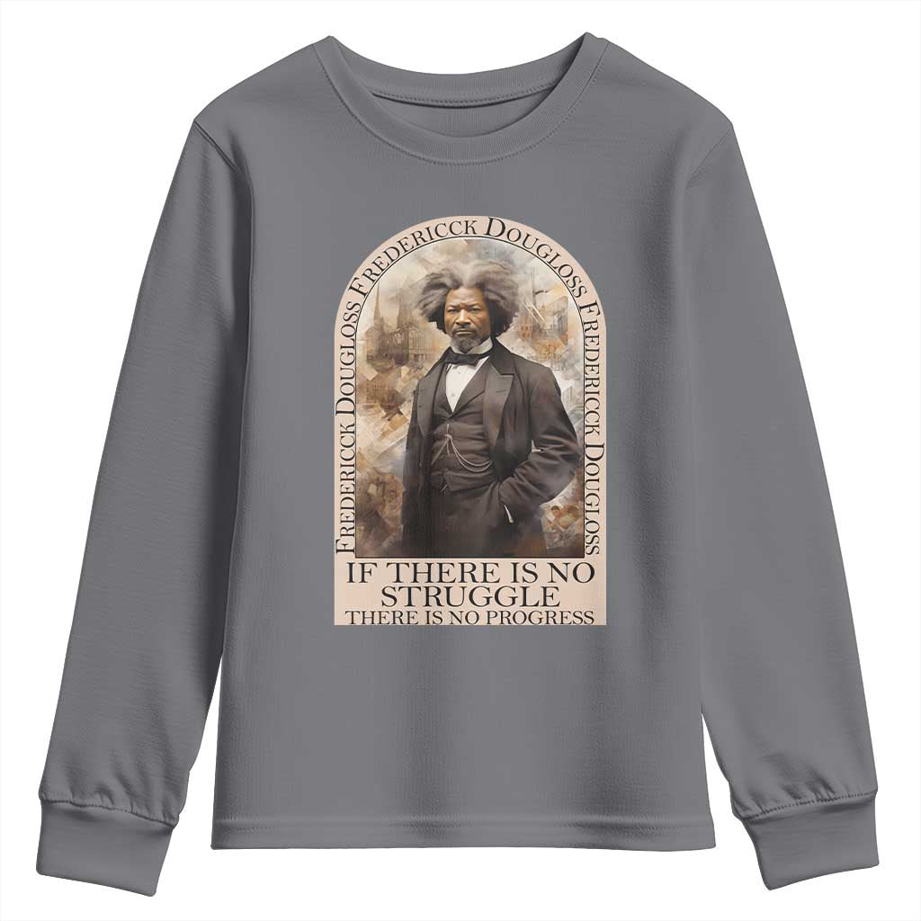 Frederick Douglass Youth Sweatshirt If There Is No Struggle There Is No Progress BHM Black Civil Rights TS09