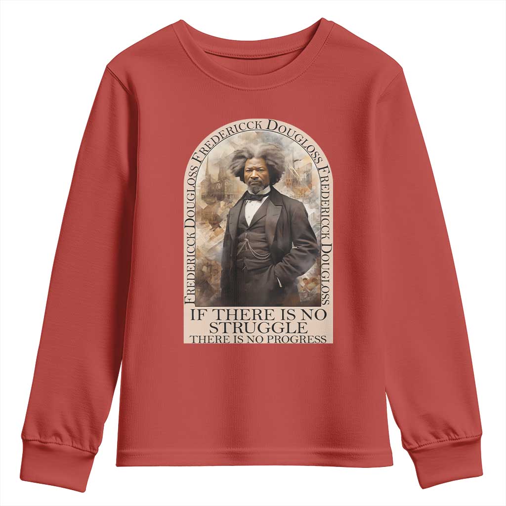 Frederick Douglass Youth Sweatshirt If There Is No Struggle There Is No Progress BHM Black Civil Rights TS09