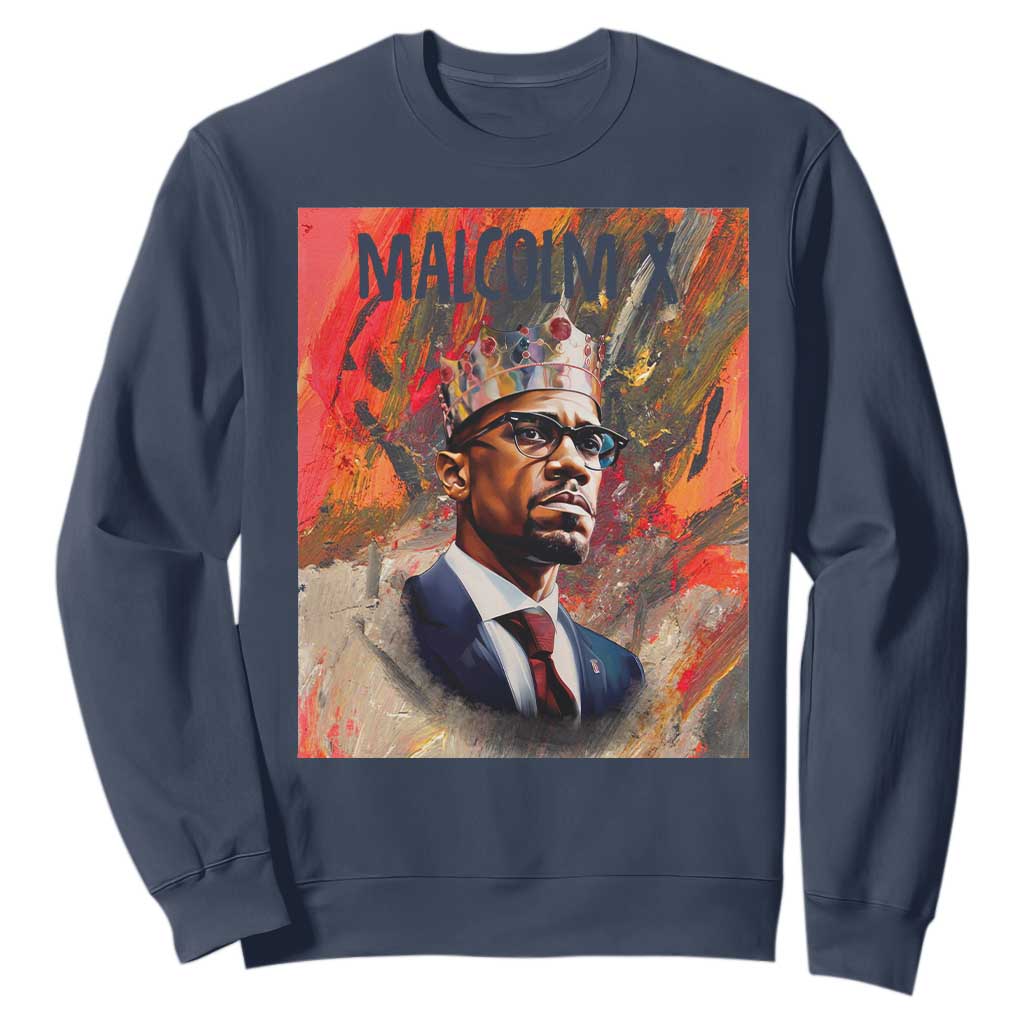Malcolm X Sweatshirt King Hip Hop Aesthetic Art Black Civil Rights TS09