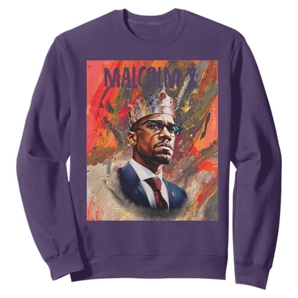 Malcolm X Sweatshirt King Hip Hop Aesthetic Art Black Civil Rights TS09
