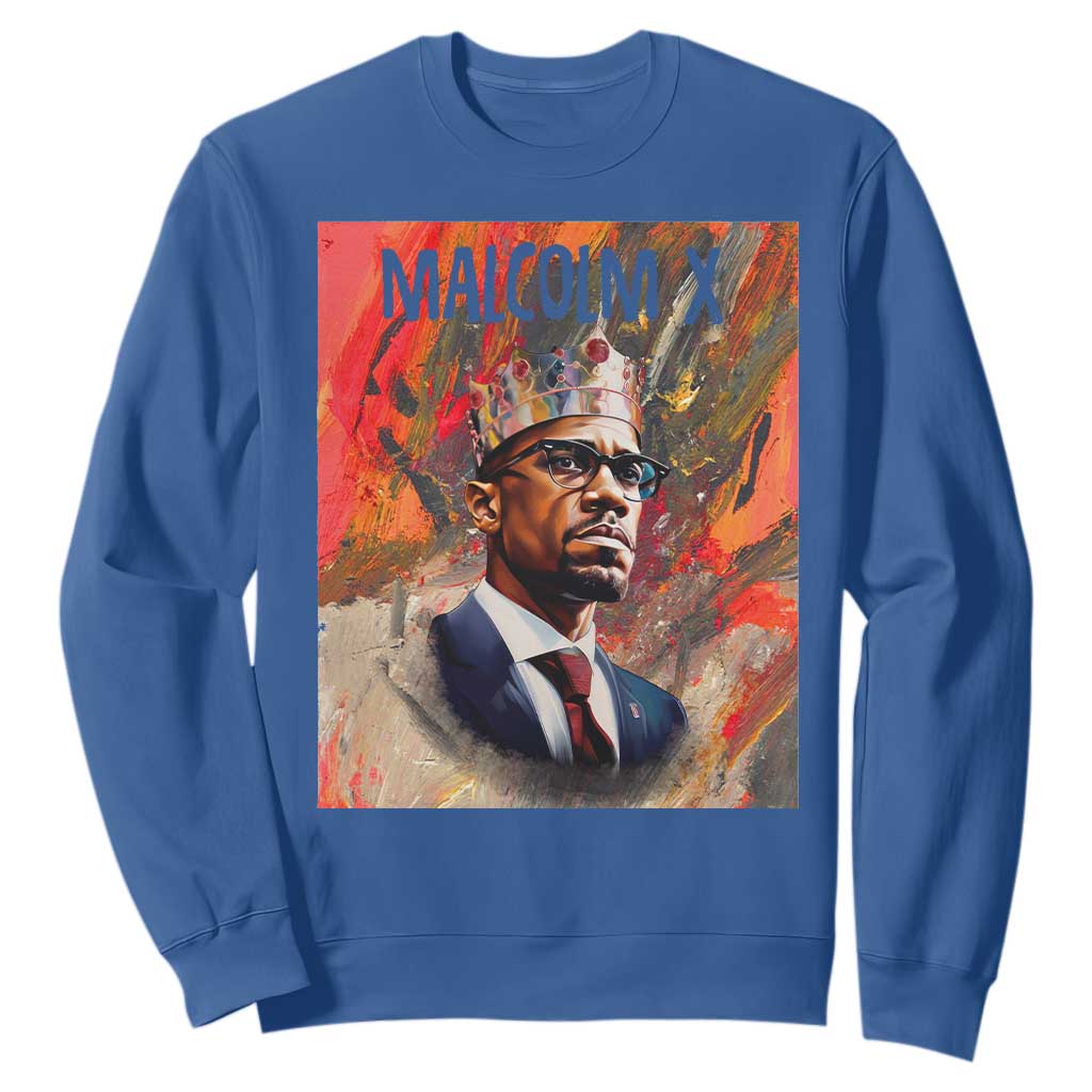 Malcolm X Sweatshirt King Hip Hop Aesthetic Art Black Civil Rights TS09
