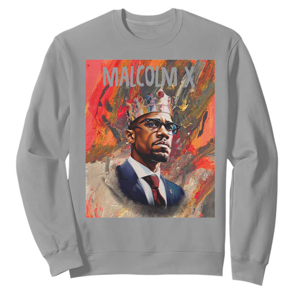 Malcolm X Sweatshirt King Hip Hop Aesthetic Art Black Civil Rights TS09