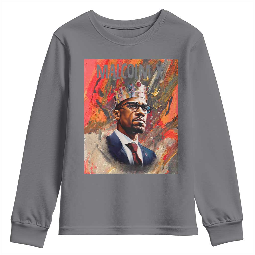 Malcolm X Youth Sweatshirt King Hip Hop Aesthetic Art Black Civil Rights TS09