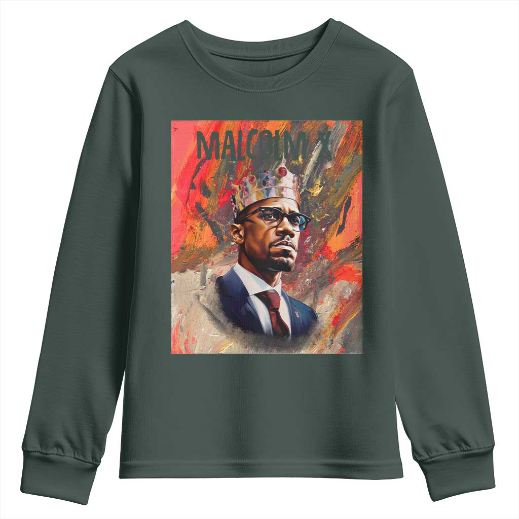 Malcolm X Youth Sweatshirt King Hip Hop Aesthetic Art Black Civil Rights TS09