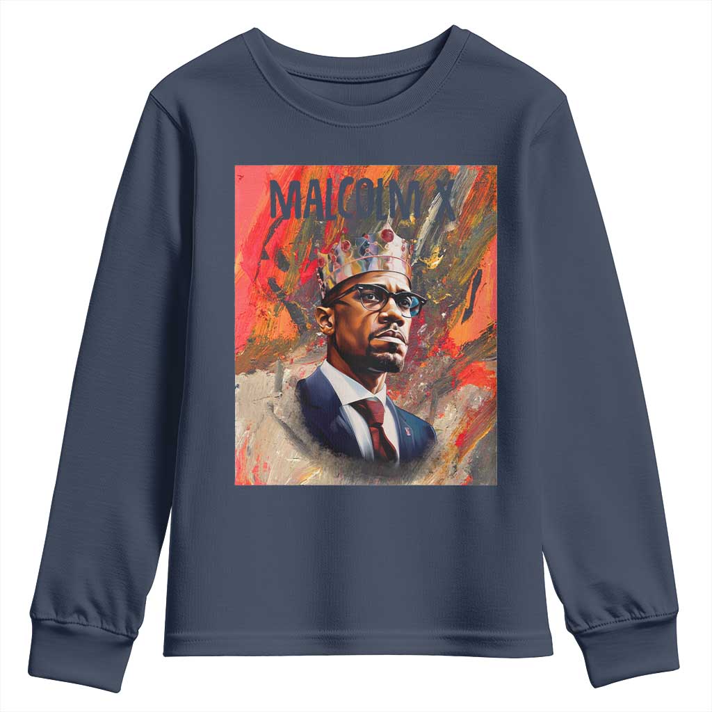 Malcolm X Youth Sweatshirt King Hip Hop Aesthetic Art Black Civil Rights TS09