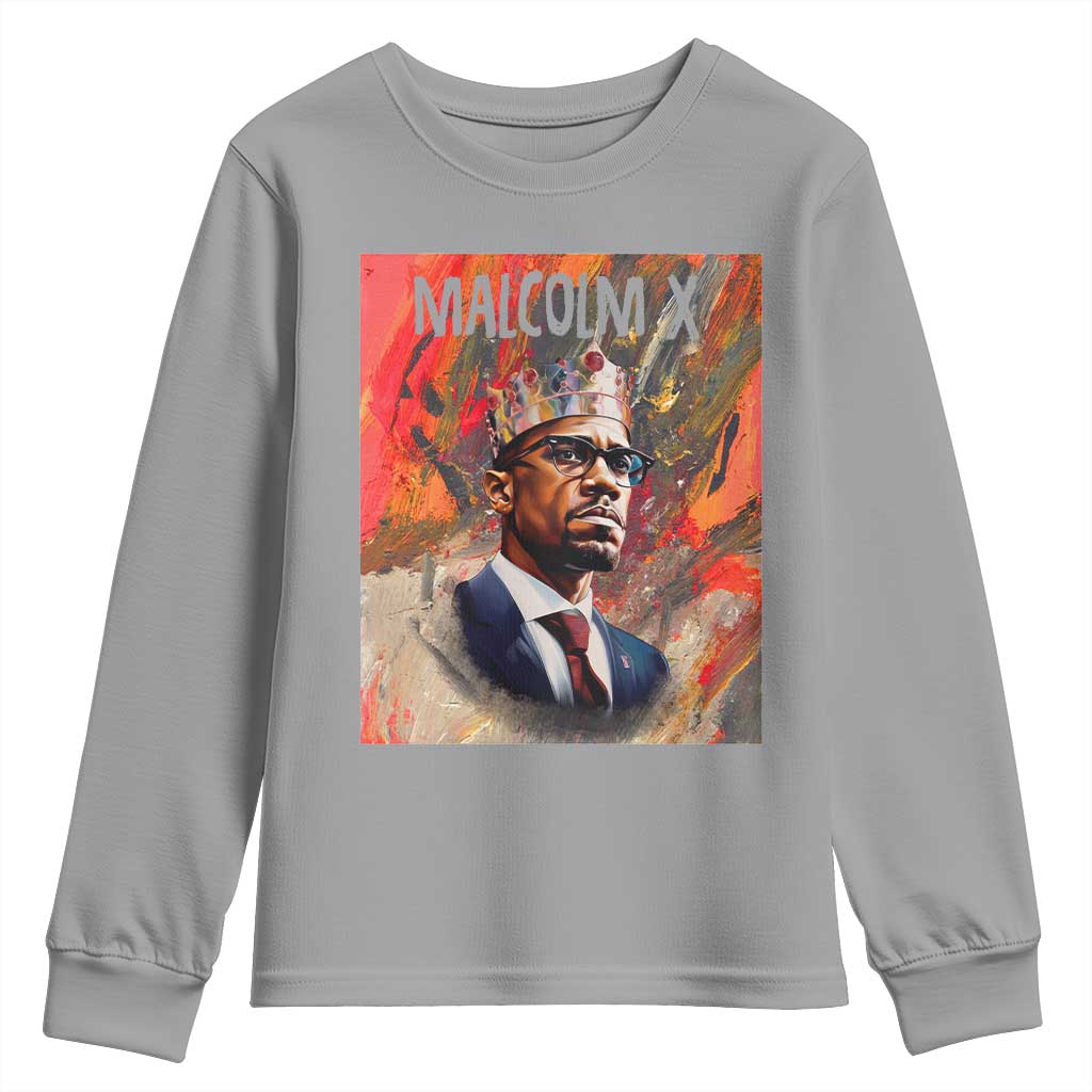 Malcolm X Youth Sweatshirt King Hip Hop Aesthetic Art Black Civil Rights TS09