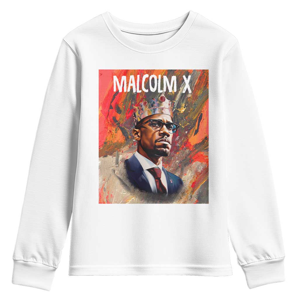 Malcolm X Youth Sweatshirt King Hip Hop Aesthetic Art Black Civil Rights TS09