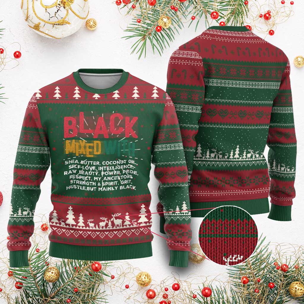Black Pride Ugly Christmas Sweater Yes I'm Mixed With Black TS09
