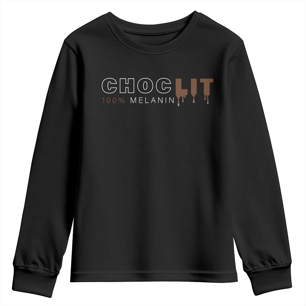 Black Pride Youth Sweatshirt Choclit 100% Melanin African American Afro TS09