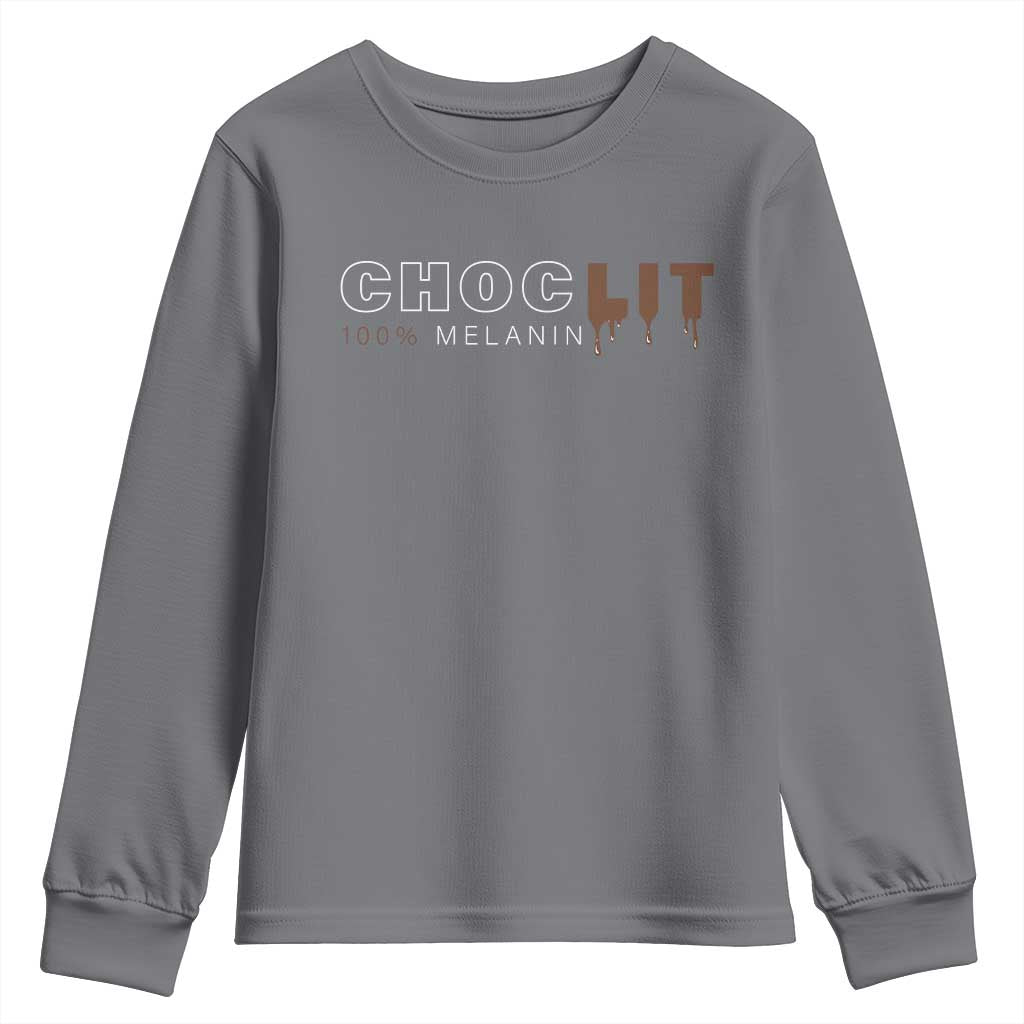 Black Pride Youth Sweatshirt Choclit 100% Melanin African American Afro TS09