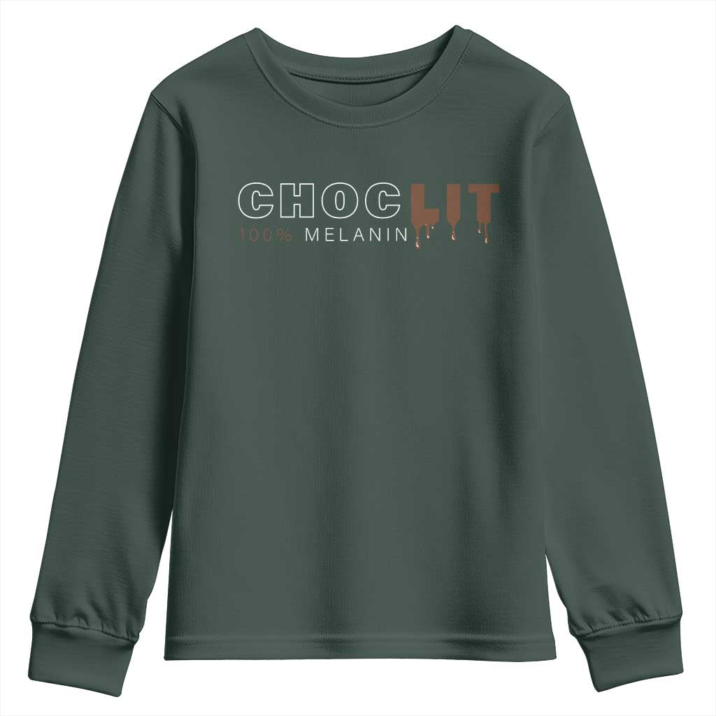 Black Pride Youth Sweatshirt Choclit 100% Melanin African American Afro TS09