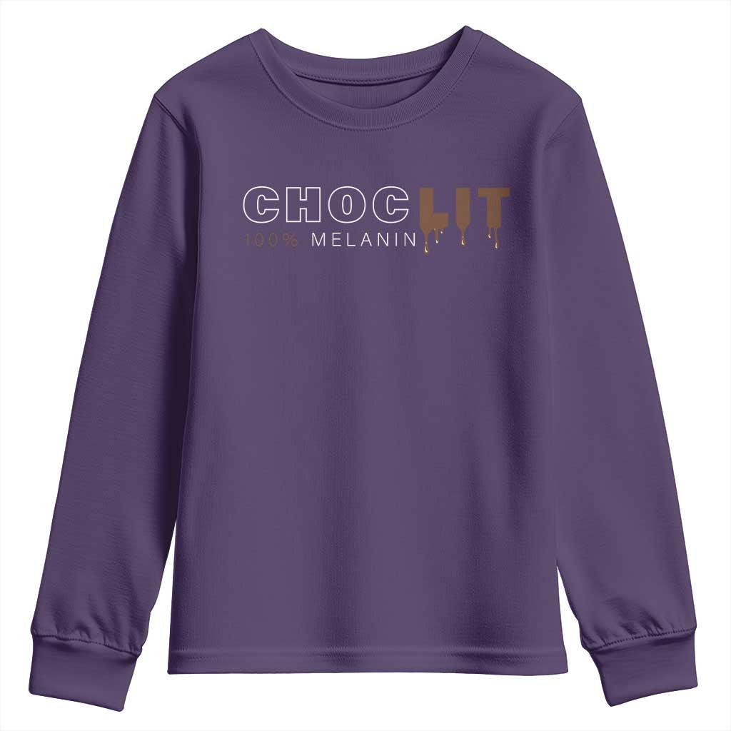 Black Pride Youth Sweatshirt Choclit 100% Melanin African American Afro TS09