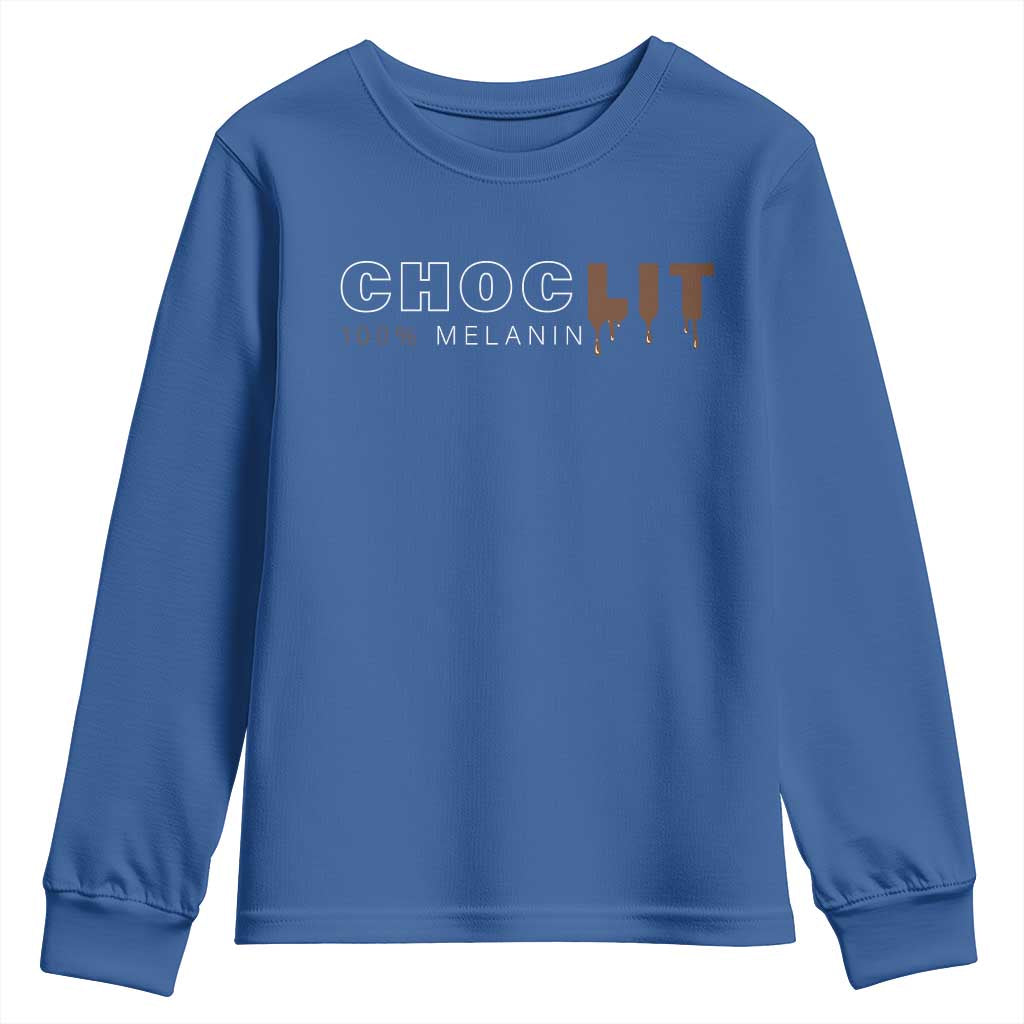 Black Pride Youth Sweatshirt Choclit 100% Melanin African American Afro TS09