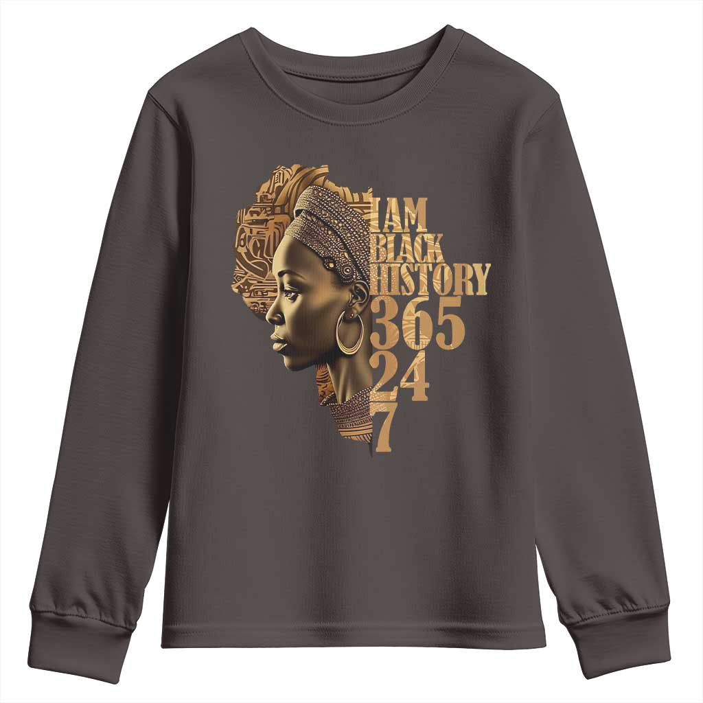 I Am Black History 365 24 7 Youth Sweatshirt TS09