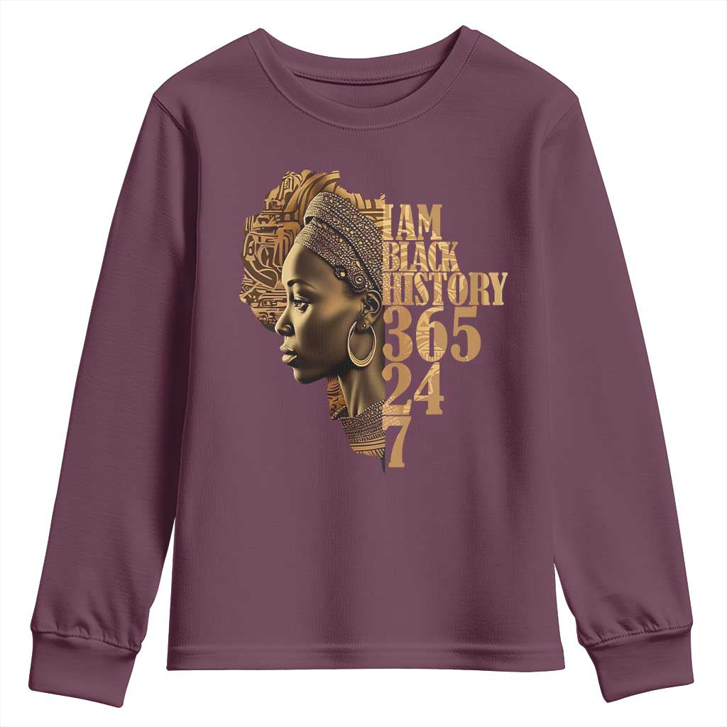 I Am Black History 365 24 7 Youth Sweatshirt TS09