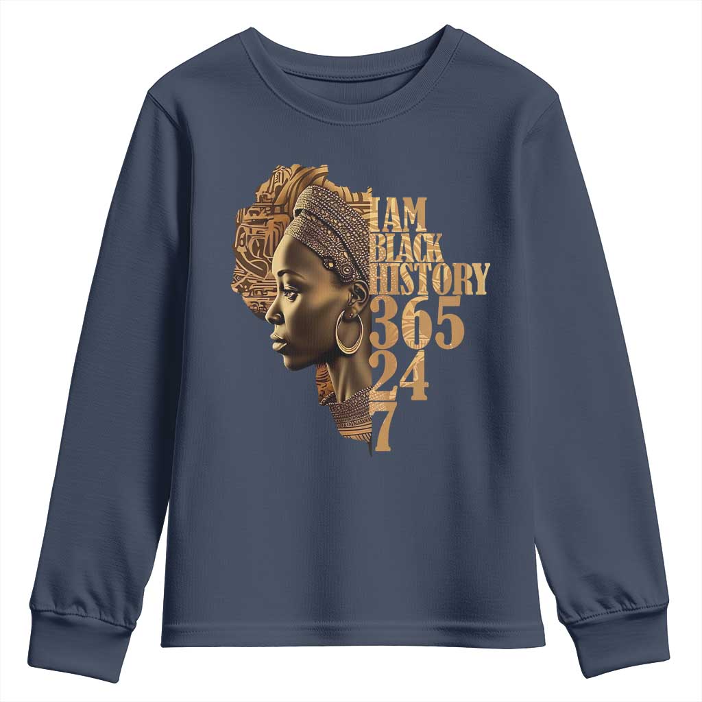 I Am Black History 365 24 7 Youth Sweatshirt TS09