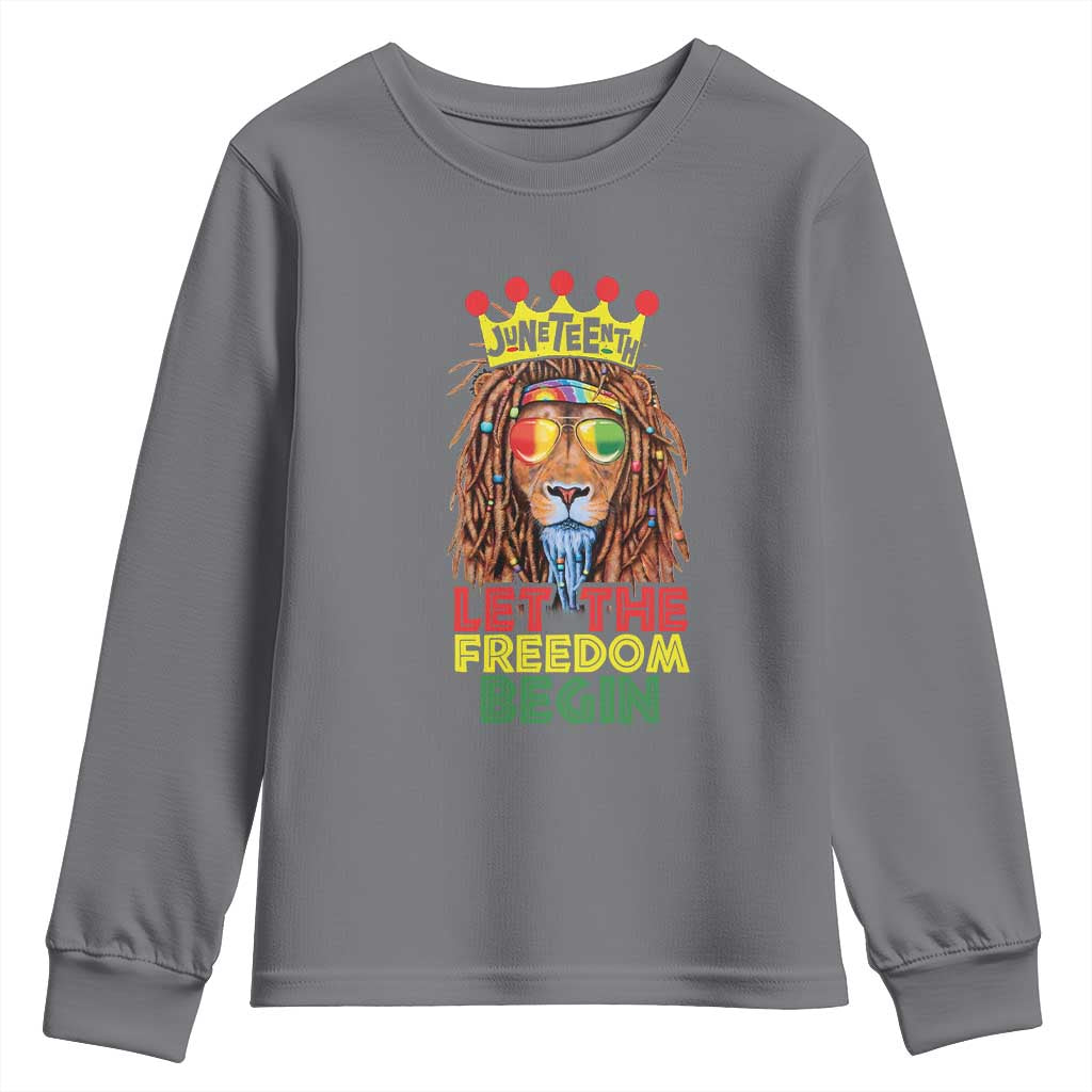 Juneteenth Youth Sweatshirt Let The Freedom Begin Lion Rasta African American TS09