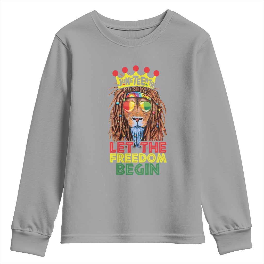 Juneteenth Youth Sweatshirt Let The Freedom Begin Lion Rasta African American TS09