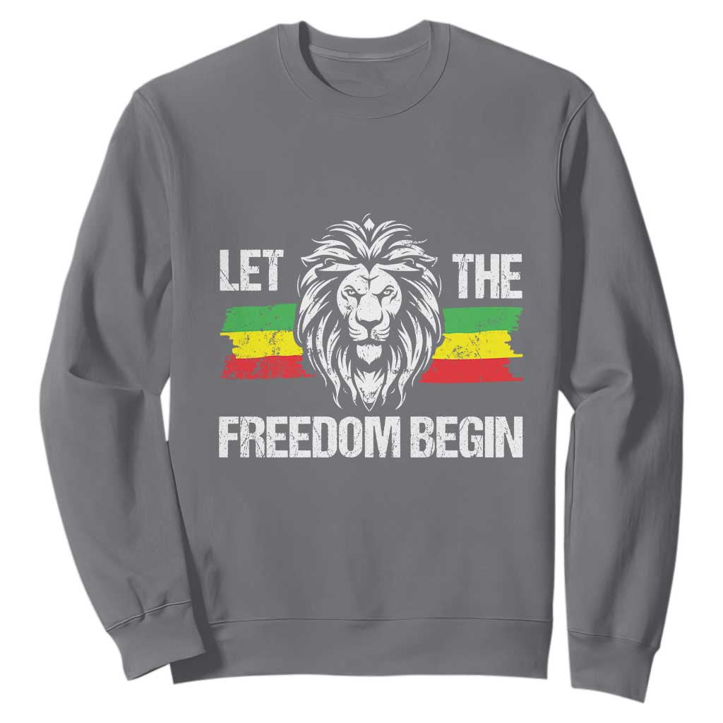 Juneteenth Sweatshirt Let The Freedom Begin African American Lion Melanin Pride TS09