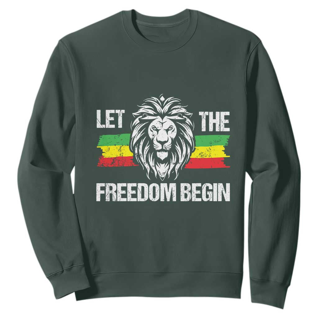 Juneteenth Sweatshirt Let The Freedom Begin African American Lion Melanin Pride TS09