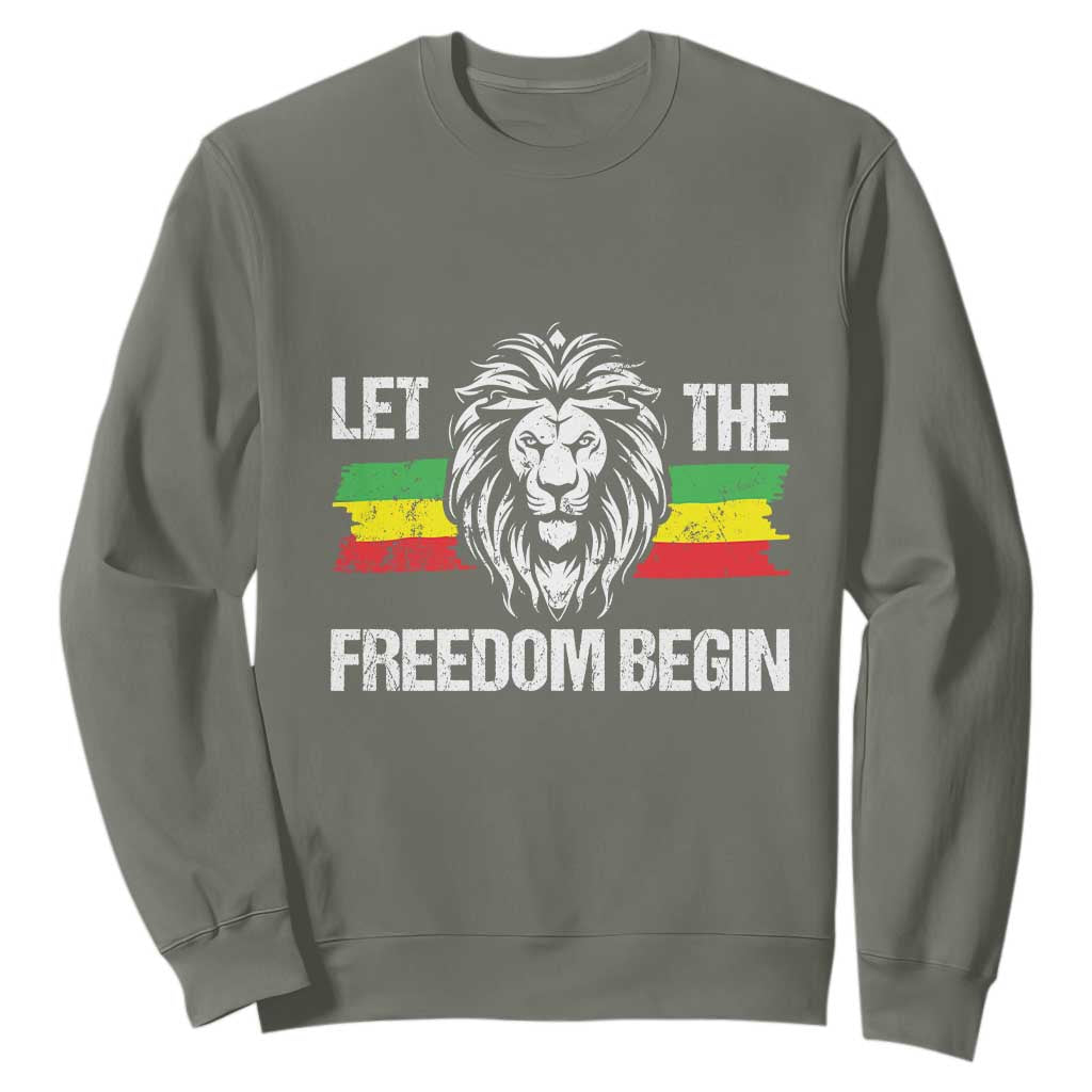 Juneteenth Sweatshirt Let The Freedom Begin African American Lion Melanin Pride TS09