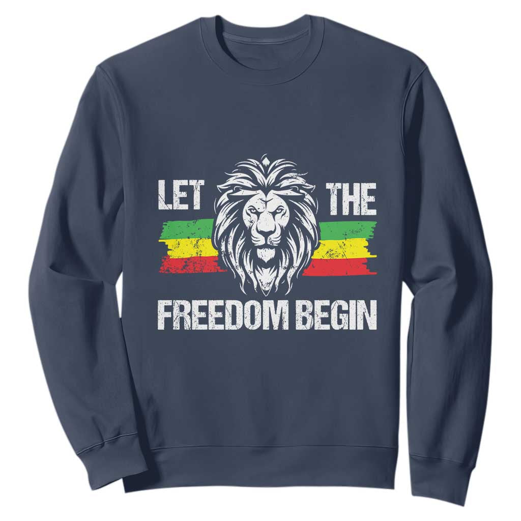 Juneteenth Sweatshirt Let The Freedom Begin African American Lion Melanin Pride TS09