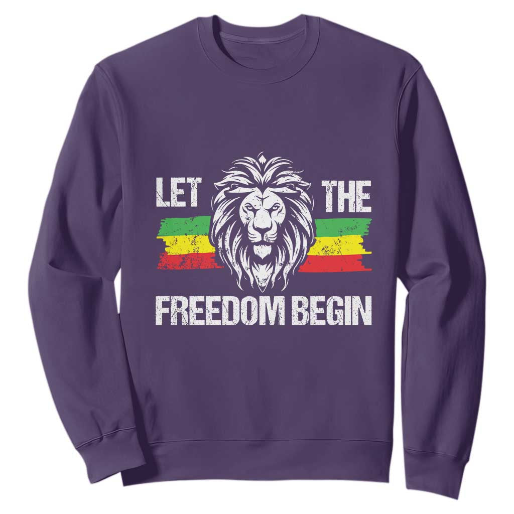 Juneteenth Sweatshirt Let The Freedom Begin African American Lion Melanin Pride TS09