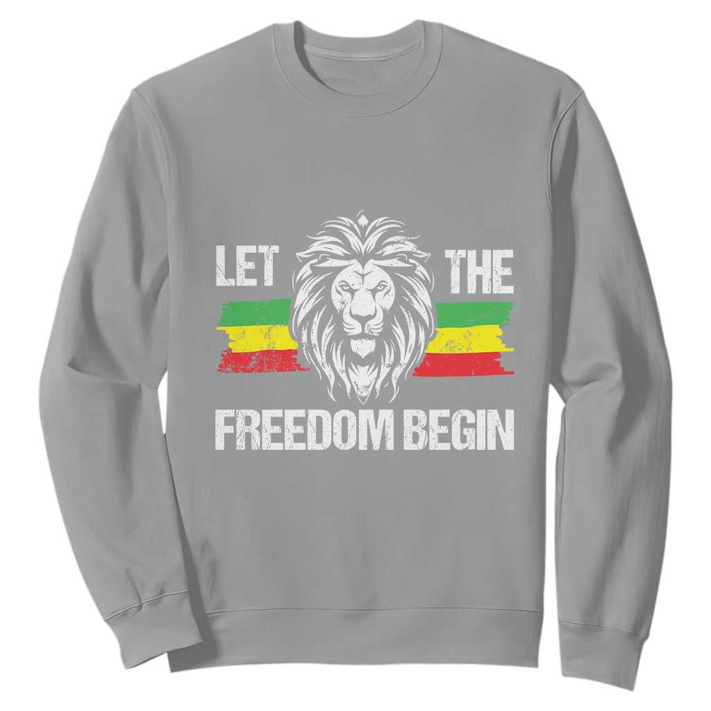 Juneteenth Sweatshirt Let The Freedom Begin African American Lion Melanin Pride TS09
