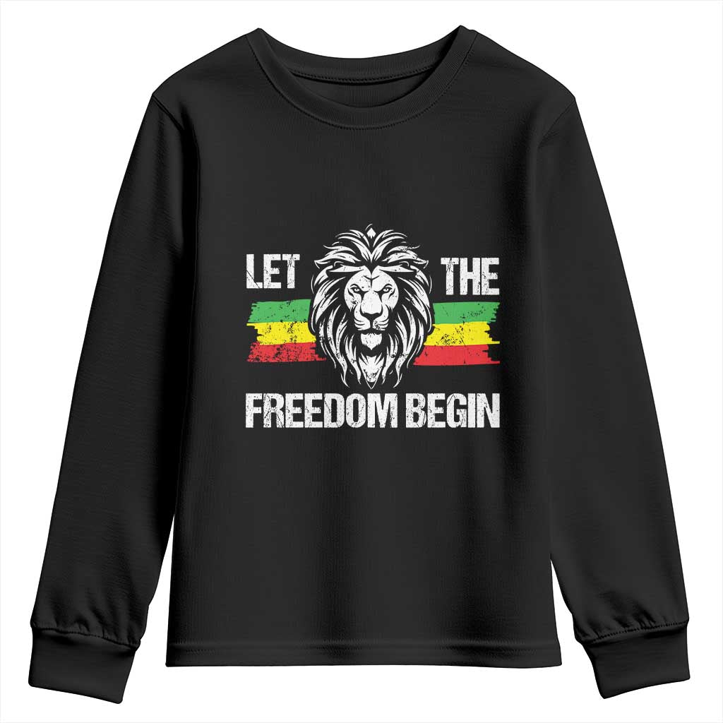 Juneteenth Youth Sweatshirt Let The Freedom Begin African American Lion Melanin Pride TS09
