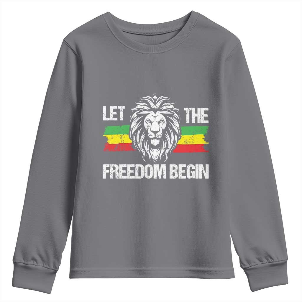 Juneteenth Youth Sweatshirt Let The Freedom Begin African American Lion Melanin Pride TS09