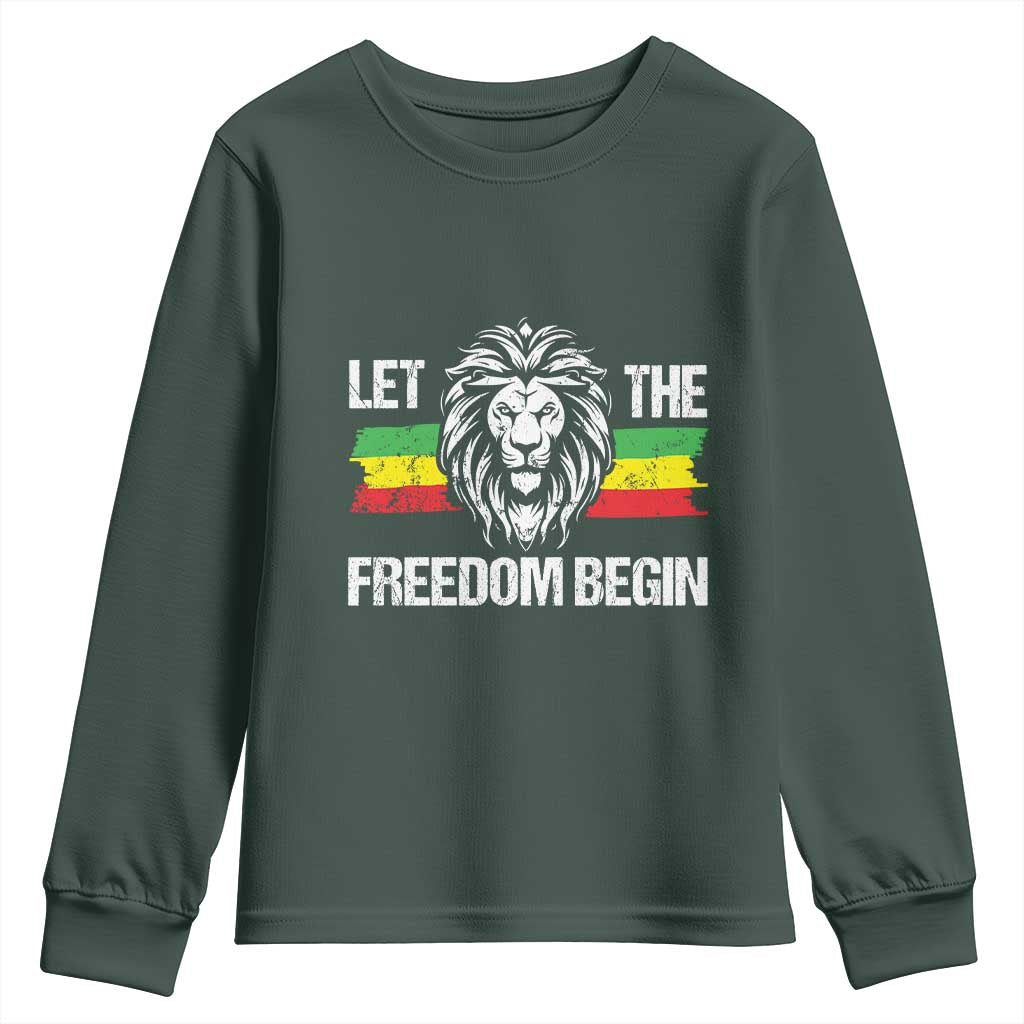 Juneteenth Youth Sweatshirt Let The Freedom Begin African American Lion Melanin Pride TS09