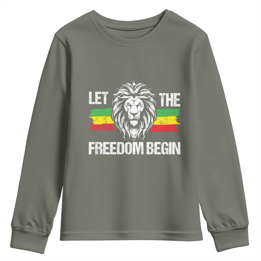 Juneteenth Youth Sweatshirt Let The Freedom Begin African American Lion Melanin Pride TS09