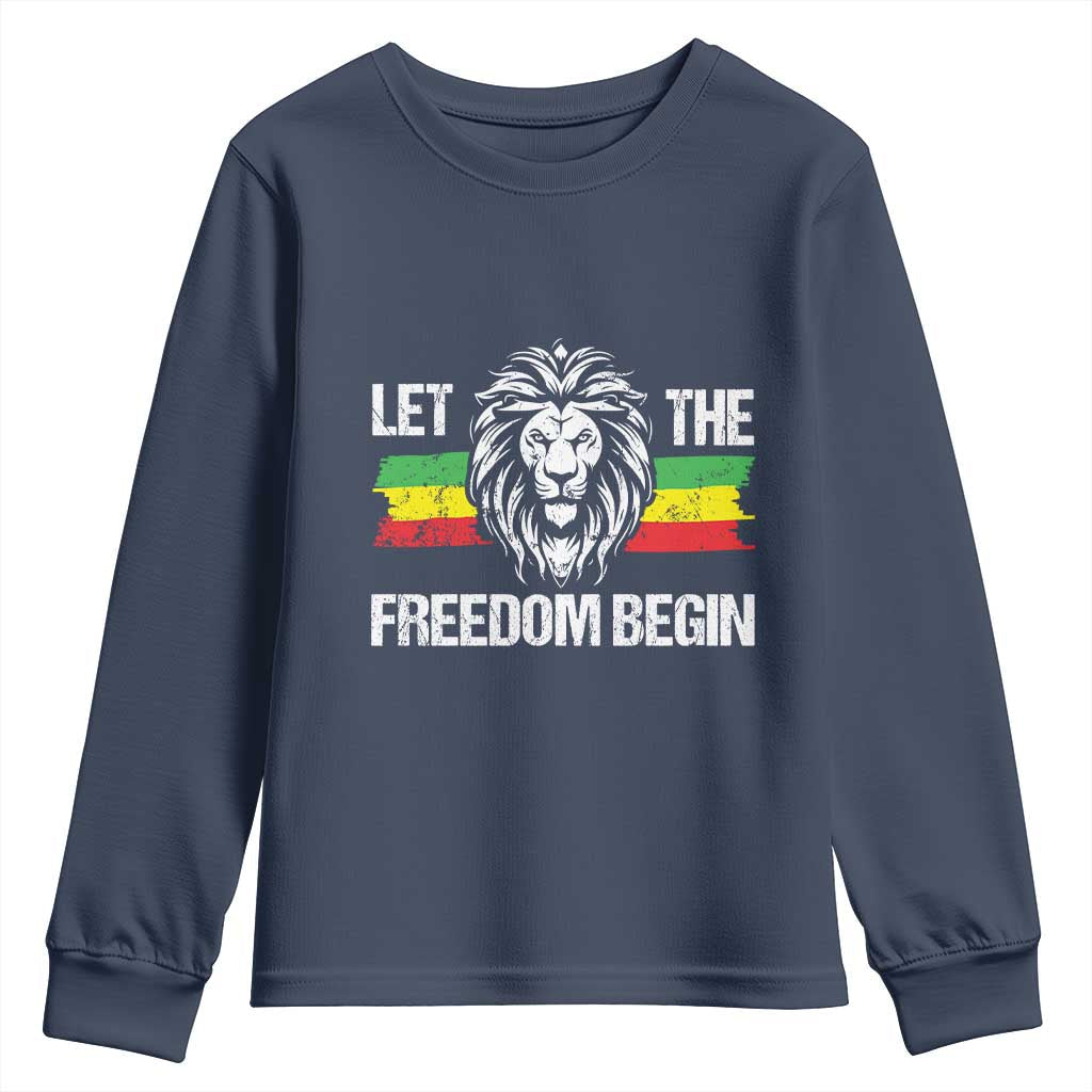 Juneteenth Youth Sweatshirt Let The Freedom Begin African American Lion Melanin Pride TS09