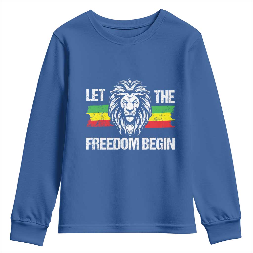 Juneteenth Youth Sweatshirt Let The Freedom Begin African American Lion Melanin Pride TS09