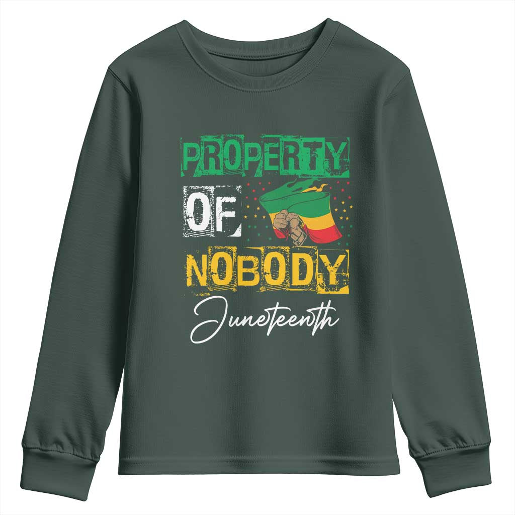 Juneteenth Youth Sweatshirt Property Of Nobody Melanin Black Freedom TS09