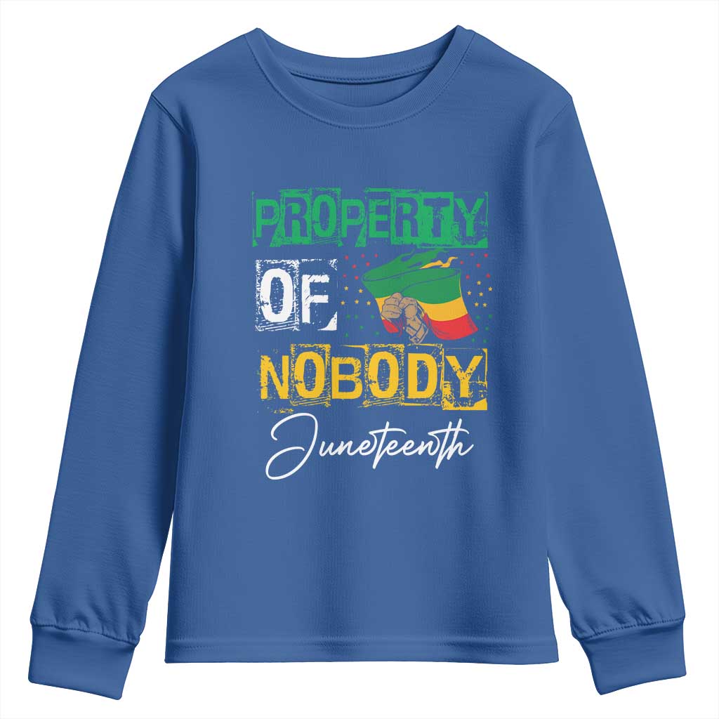 Juneteenth Youth Sweatshirt Property Of Nobody Melanin Black Freedom TS09