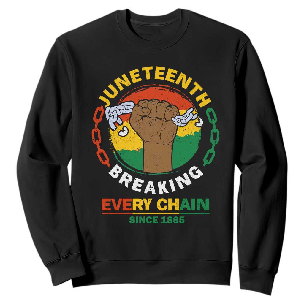 Juneteenth Sweatshirt Breaking Every Chain Since 1865 Black Freedom TS09