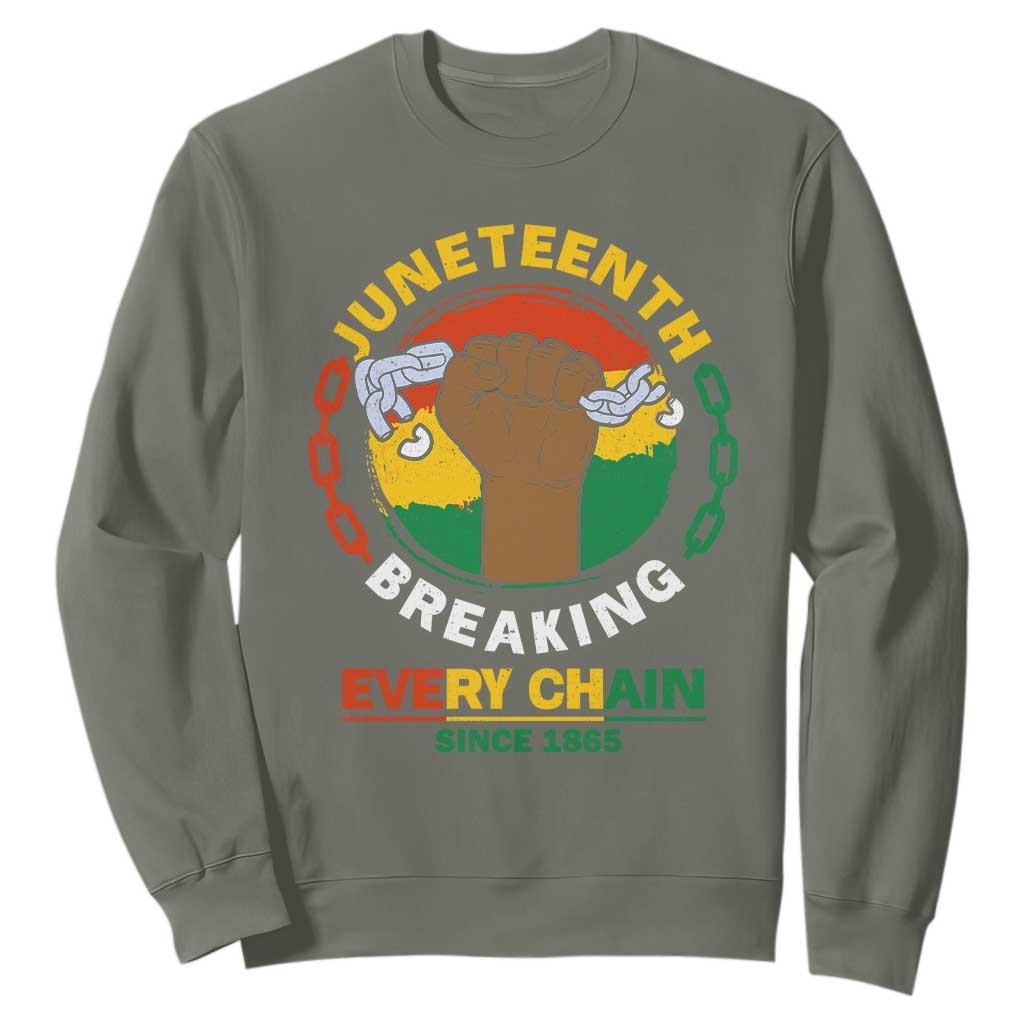 Juneteenth Sweatshirt Breaking Every Chain Since 1865 Black Freedom TS09