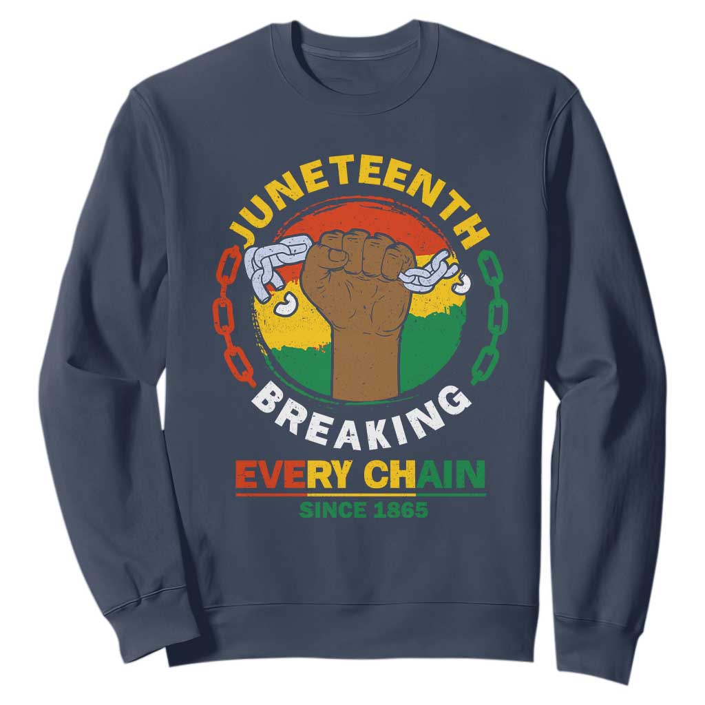 Juneteenth Sweatshirt Breaking Every Chain Since 1865 Black Freedom TS09