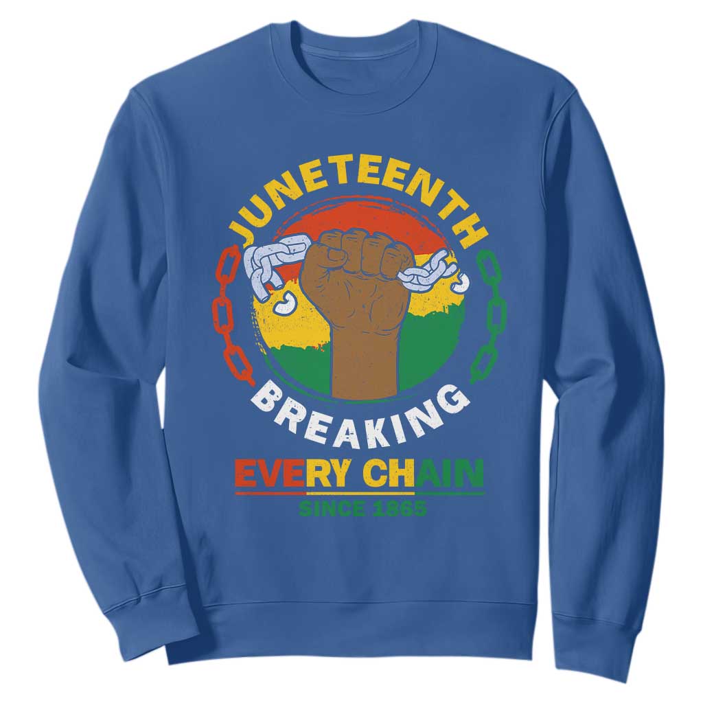 Juneteenth Sweatshirt Breaking Every Chain Since 1865 Black Freedom TS09