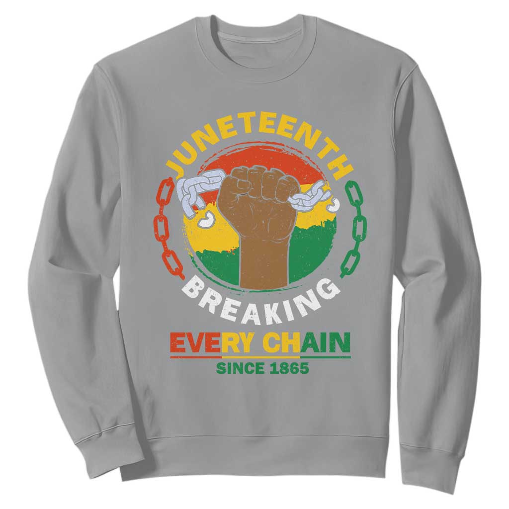 Juneteenth Sweatshirt Breaking Every Chain Since 1865 Black Freedom TS09